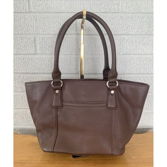 TIGNANELLO Brown Genuine Leather Double Handle Medium Size Bag Purse Lined EUC - Picture 2 of 14